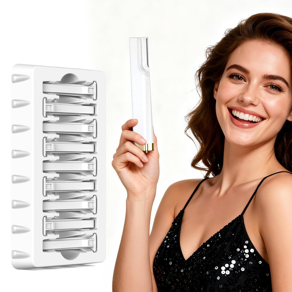 Electric Sonic Face Razor Tool for Women with 10 Replacement Blades, 3 Adjustable Speeds, Gentle Peach Fuzz Remover for Face Exfoliation and Hair,Built-in LED Light Dermaplane Razor Eyebrow Trimmer