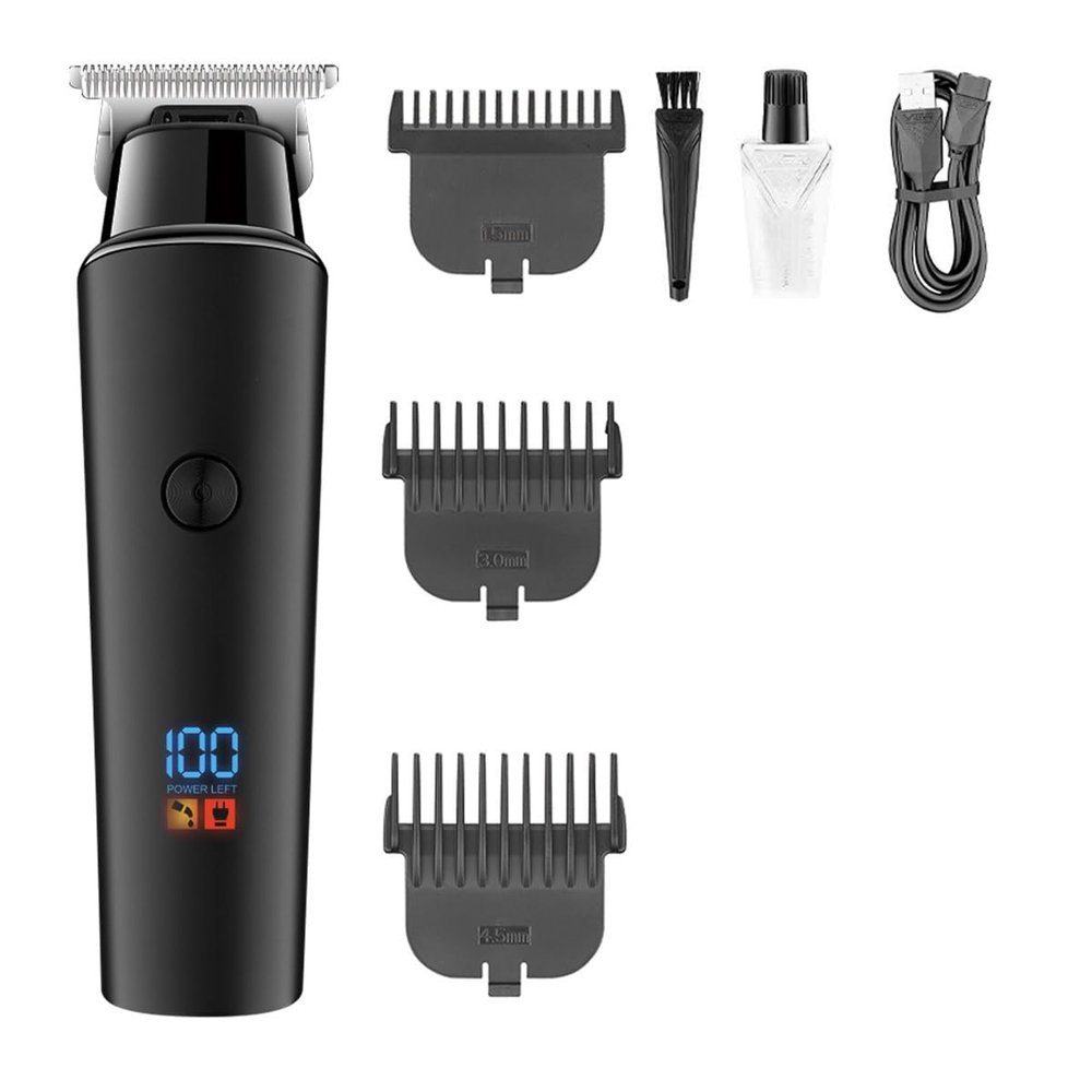 YHNNH Men's Professional Hair Clippers, Hair Trimmers, Cordless Electric Clippers, USB Charging, LED Display Electric Clippers