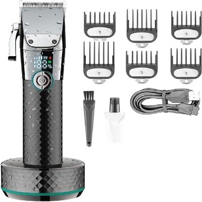 YHNNH Men's Professional Hair Clipper, Wireless, Rechargeable, Adjustable Hair Clippers, with Charging Base.(Green)