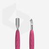 Staleks PRO Manicure Pusher with Silicone Handle Gummy UNIQ 10 TYPE 4.2  Narrow Rounded Pusher + Bent Blade (Professional Dual-Ended Cuticle Pusher) view 2