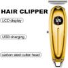 YHNNH Men's Hair Clippers, Professional Beard Trimmers, All-Metal Electric Beard Trimmers, Rechargeable Electric Hair Clippers(Silver) view 4