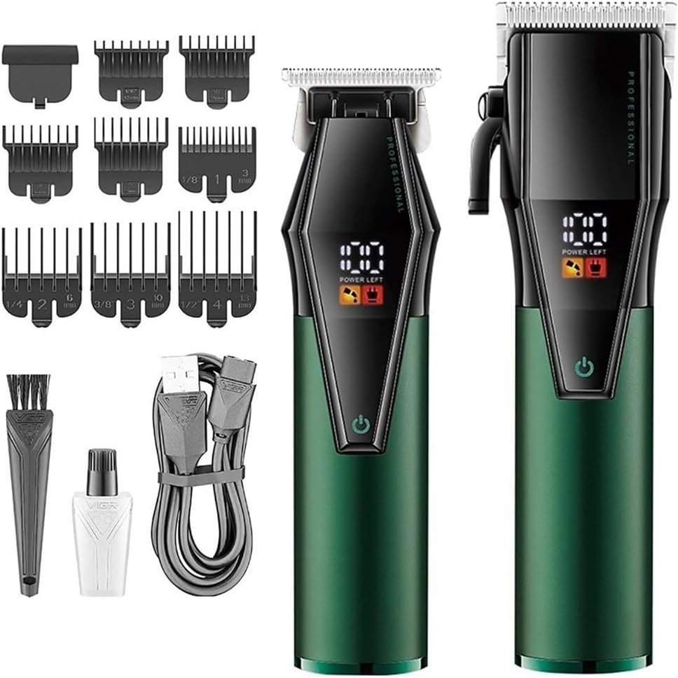 YHNNH Men's Professional Hair Clipper, Electric Hair Clipper Set, with LED Display, Rechargeable Digital Display Electric Clippers.