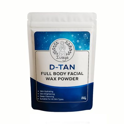 Full Body Wax Powder for Women and Men - 5 Minutes Painless Herbal Wax Powder for Hair Removal | Easy to Use at Home, No Chemicals - No Irritation (200g) (200g, D-Tan)