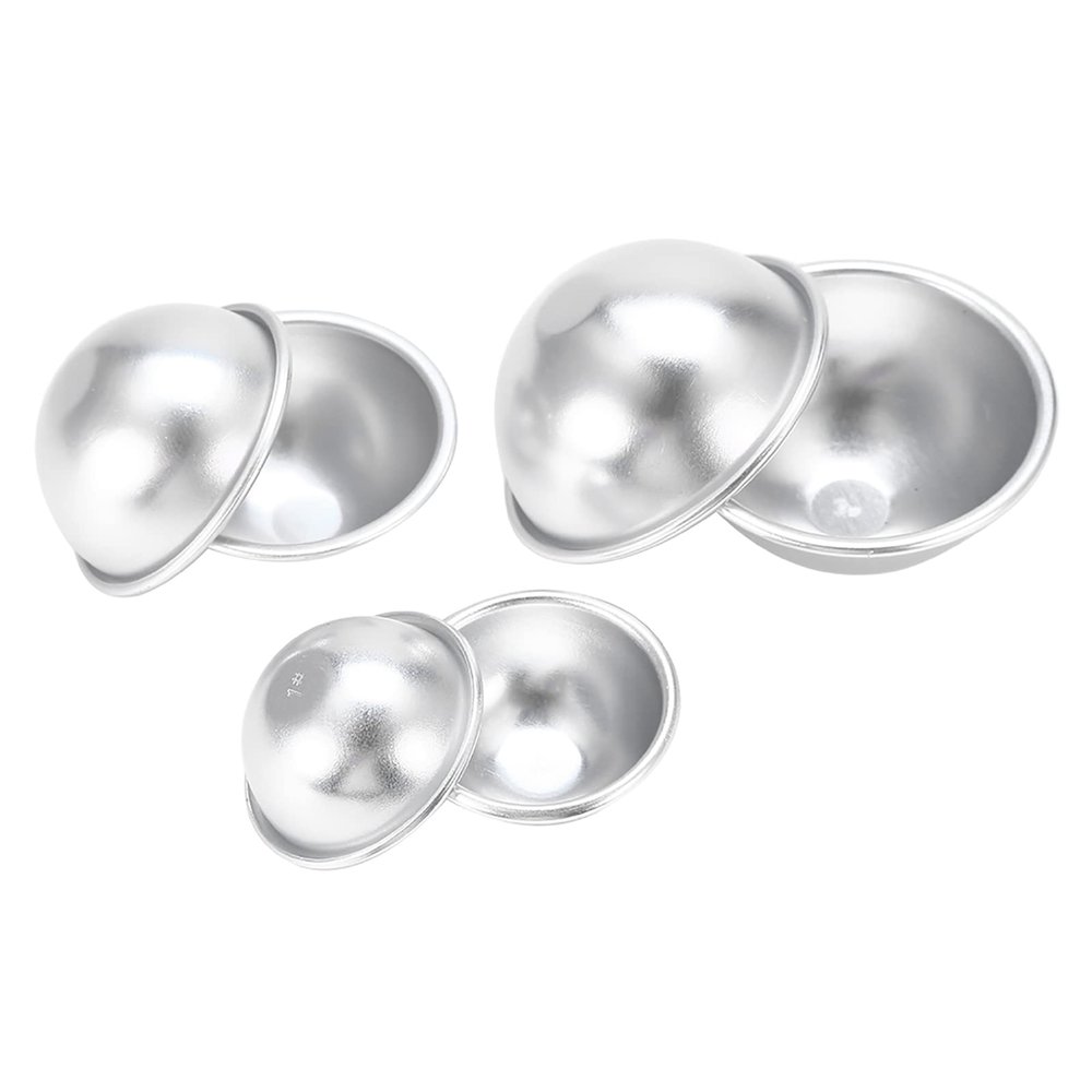 AYNEFY Metal Bath Bomb, Fizzy Crafting DIY Cake Mould Tools Aluminum Alloy Semicircle Cake Baking Tool Crafts Crafting Press Mould for Handmade Soaps Candle Cake Ice Cream (Type 1)