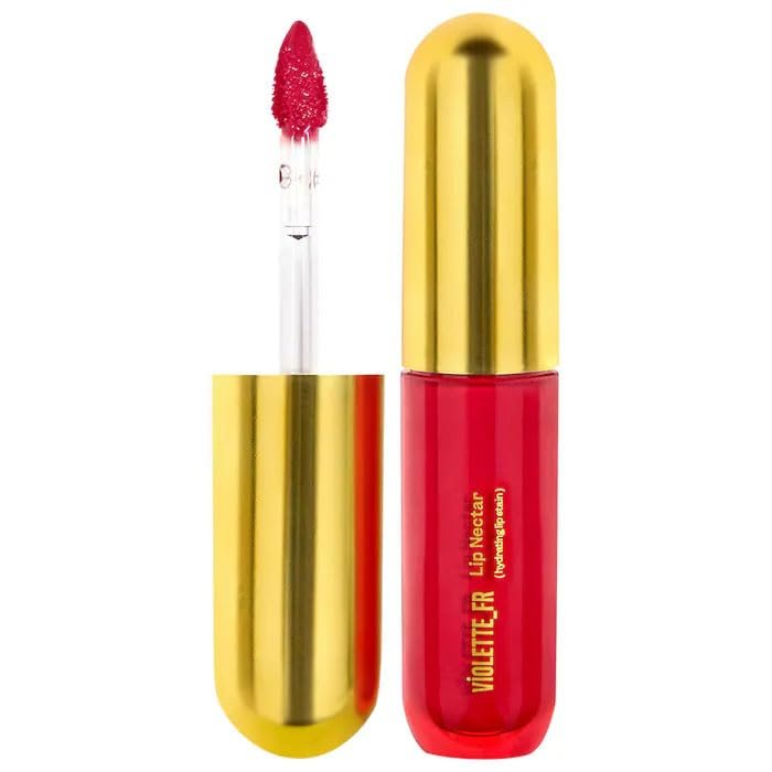 LIP Nectar Hydrating Lip Stain  Long-Wear Moisturizing Lip Tint with Glossy Finish, Vegan & Cruelty-Free, Soft, Plump, Comfortable Wear - Color: Pois de Senteur- (Vibrant Pink)