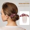 GALPADA Rhinestone Decorative Hair Comb Crystal Diamond Flower Bridal Hair Accessory for Weddings and Brides view 2