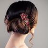 GALPADA Rhinestone Decorative Hair Comb Crystal Diamond Flower Bridal Hair Accessory for Weddings and Brides view 3