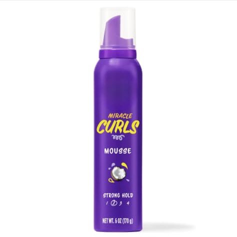 Au-ssie Miracle Curls Styling Mousse with Coconut & Jojoba Oil, for Curly Hair, Unisex 6.0 fl oz