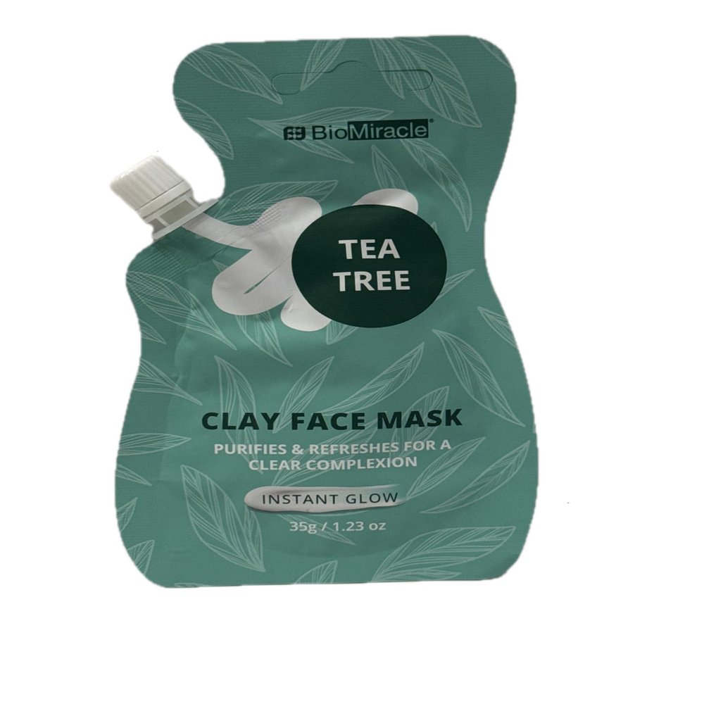 Clay Face Mask, Purifying & Refreshing Clear Complexion, Instant Glow Formula, 35g/1.23 oz (Tea Tree)