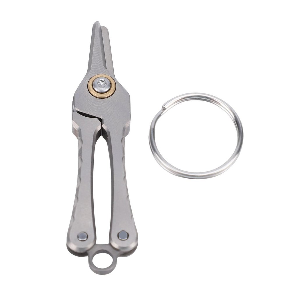 AYNEFY Alloy Nose Hair Scissors, Mini Keychain Trimmer Multipurpose Mustache Eyebrow Sideburn Eyelash Trimmer, Portable Keyring Design for Men and Women