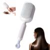 Retractable Cushion Massage Comb, 2026 New 3-in-1 Self Cleaning Comb, for Fast Blow Drying & Scalp Massage, Ergonomic Detangler for All Hair Types (White) view 1