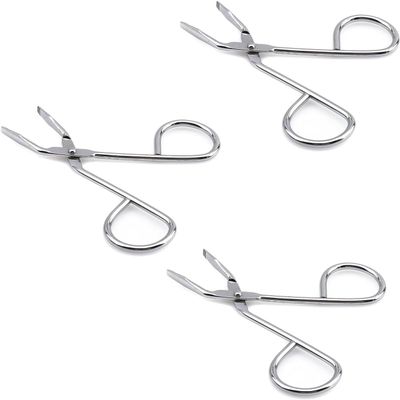 3Pcs Silver Stainless Steel Eyebrow Tweezers Scissors- Professional Shaped Slant Tip Tweezer Clip Hair Plucker for Hair and Eyebrows Personal Care, Shave and Hair Removal