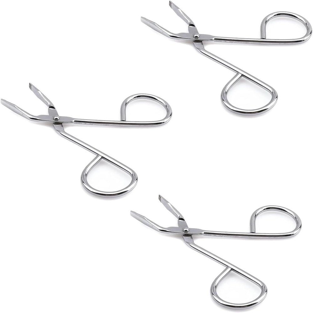 3Pcs Silver Stainless Steel Eyebrow Tweezers Scissors- Professional Shaped Slant Tip Tweezer Clip Hair Plucker for Hair and Eyebrows Personal Care, Shave and Hair Removal