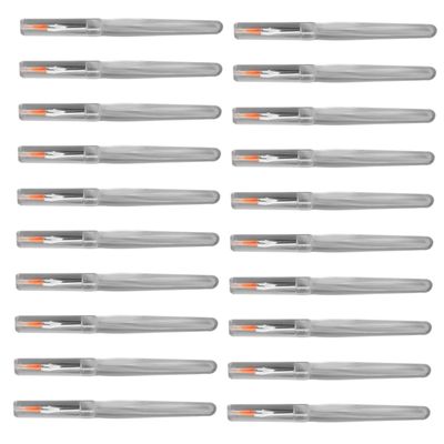 Beaupretty 20Pcs Makeup Lip Brush with Handle Soft Man-made Fiber Applicators for Lipstick and Eyeshadow Tube Portable Transparent Crystal Rod Design