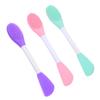 COOPHYA 3pcs Silicone Facial Cleansing Brush Double Head Manual Handheld Skin Scrubber Soft Ergonomic Design for Gentle Exfoliation and Deep Cleaning Portable Mint Green Pink Purple view 1