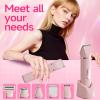ZLILUGL 5-in-1 Electric Bikini Trimmer for Women IPX7, Painless Electric Razor & Shaver with Dual Blades, Women Pubic Facial Nose Body Leg Hair Removal, USB Recharge Dock, Waterproof Hygiene Razor view 2