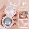 Easilydays Holographic Shimmer Eyeshadow & Highlighter, 4Colors Mashed Potato Pearlescent Monochrome Cream Highlighter, Smooth Long Lasting Sparkling Mermaid Facial Illuminator Makeup, 01 Silver view 2