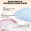 Easilydays Holographic Shimmer Eyeshadow & Highlighter, 4Colors Mashed Potato Pearlescent Monochrome Cream Highlighter, Smooth Long Lasting Sparkling Mermaid Facial Illuminator Makeup, 01 Silver view 4