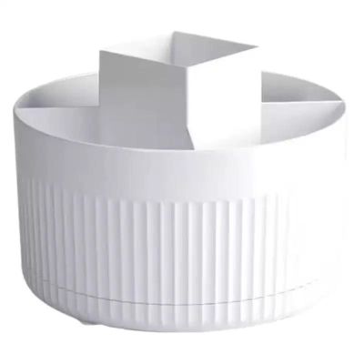 360 Rotating Makeup Brush OrganizerCosmetic Organizer 5 Slot Makeup Brushes Cup Bathroom Vanity Desktop Storage Holder Bag