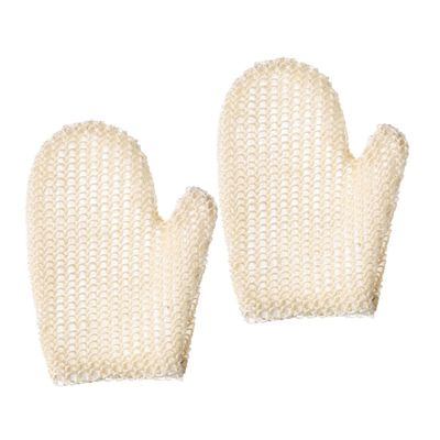 DECORNIJIA 2pcs Thickened Sisal Shower Gloves Exfoliating Body Scrubber Double-sided Bath Mitts for Dead Skin Removal and Deep Cleansing Universal Hand Massage Bath Accessories