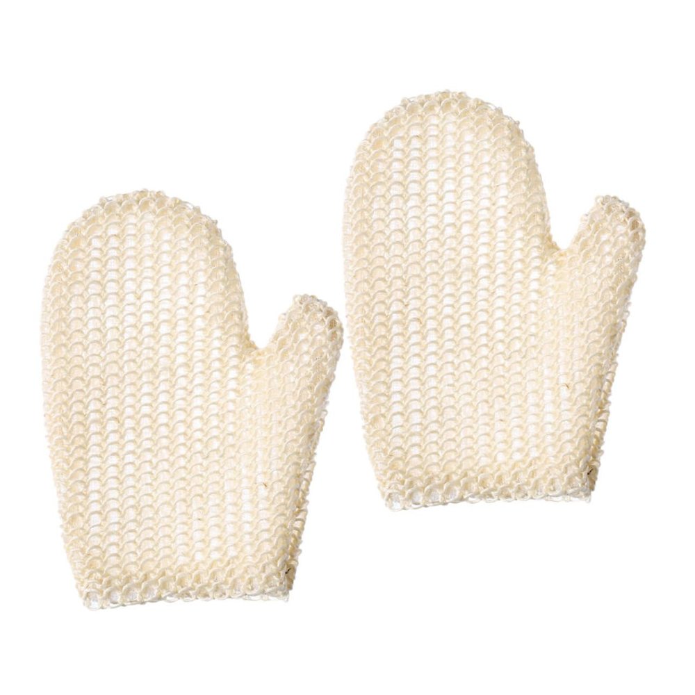 DECORNIJIA 2pcs Thickened Sisal Shower Gloves Exfoliating Body Scrubber Double-sided Bath Mitts for Dead Skin Removal and Deep Cleansing Universal Hand Massage Bath Accessories