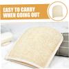 Angoily Natural Loofah Exfoliating Body Scrub Gloves for Shower and Bath Dual-sided Deep Clean Massage Mitts for Adults Lightweight and Portable Spa Back Scrubber view 3