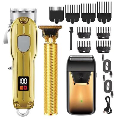 Hair Trimmer for Men Barber Shaver Haircut Remover Trimmer Rechargeable Hair Cutting Barber Professional Electric Hair Trimmer Set of 3 Multicolor