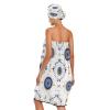 KEEPREAL Women's Spa Towel Wrap Set of 3, Evil Eye Bathrobe Shower Bath Body Wrap with Adjustable Closure#286 view 2