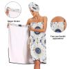 KEEPREAL Women's Spa Towel Wrap Set of 3, Evil Eye Bathrobe Shower Bath Body Wrap with Adjustable Closure#286 view 4