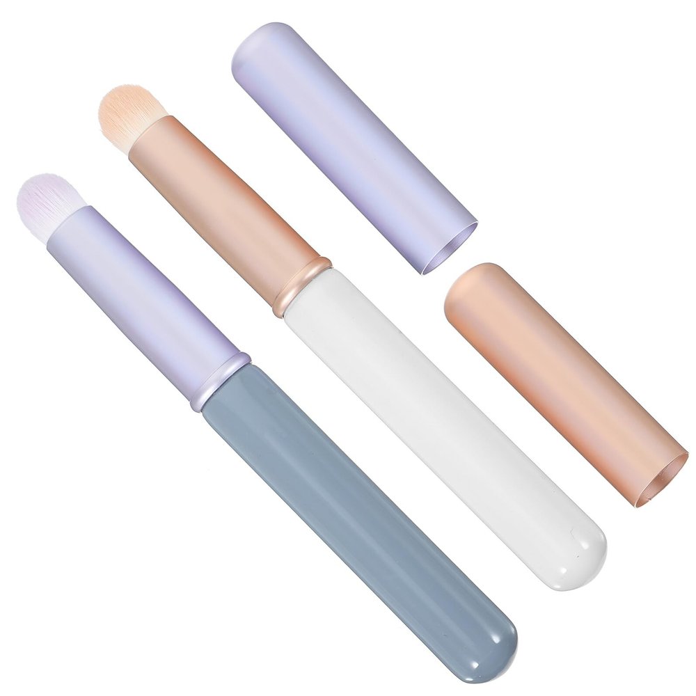 CIMAXIC 2pcs Portable Mini Lip Brush with Cap Lipstick Applicator for Lip Gloss Concealer Makeup Tool for Women and Beginners Compact Travel Cosmetic Brush