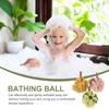 ASAKKURA 3pcs Shower Loofah for Women Soft Mesh Bath Sponge Exfoliating Body Scrubber Lightweight Flower-Shaped Pouf in Yellow Green Pink Portable and Easy to Hang view 4