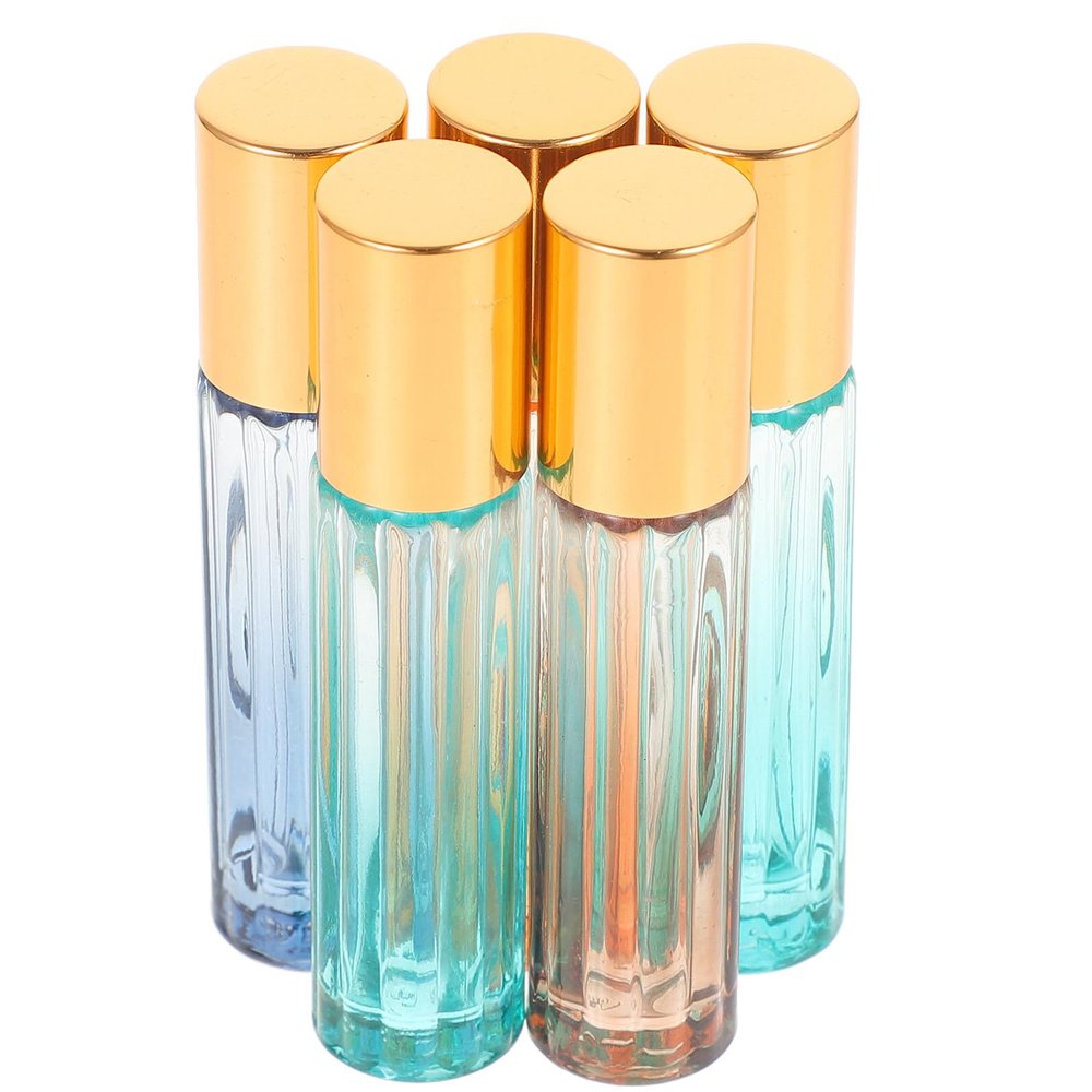 CIMAXIC 5pcs Portable Glass Sprayer Bottle Set, Twill Pattern, 3ml
