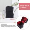 ASAKKURA Portable Travel Toiletry Bag Large Capacity Cosmetics Holder for Women and Men Double Zipper Makeup Organizer Pouch for Toiletries and Daily Essentials Stylish Black and Red Design view 3
