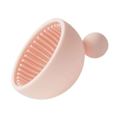 ARTSEWPLY Silicone Cosmetic Brush Cleaning Bowl Pink Portable Makeup Cleaner Tool with Scrubbing Mat for Deep Brush Cleaning Practical Gift for Makeup Lovers