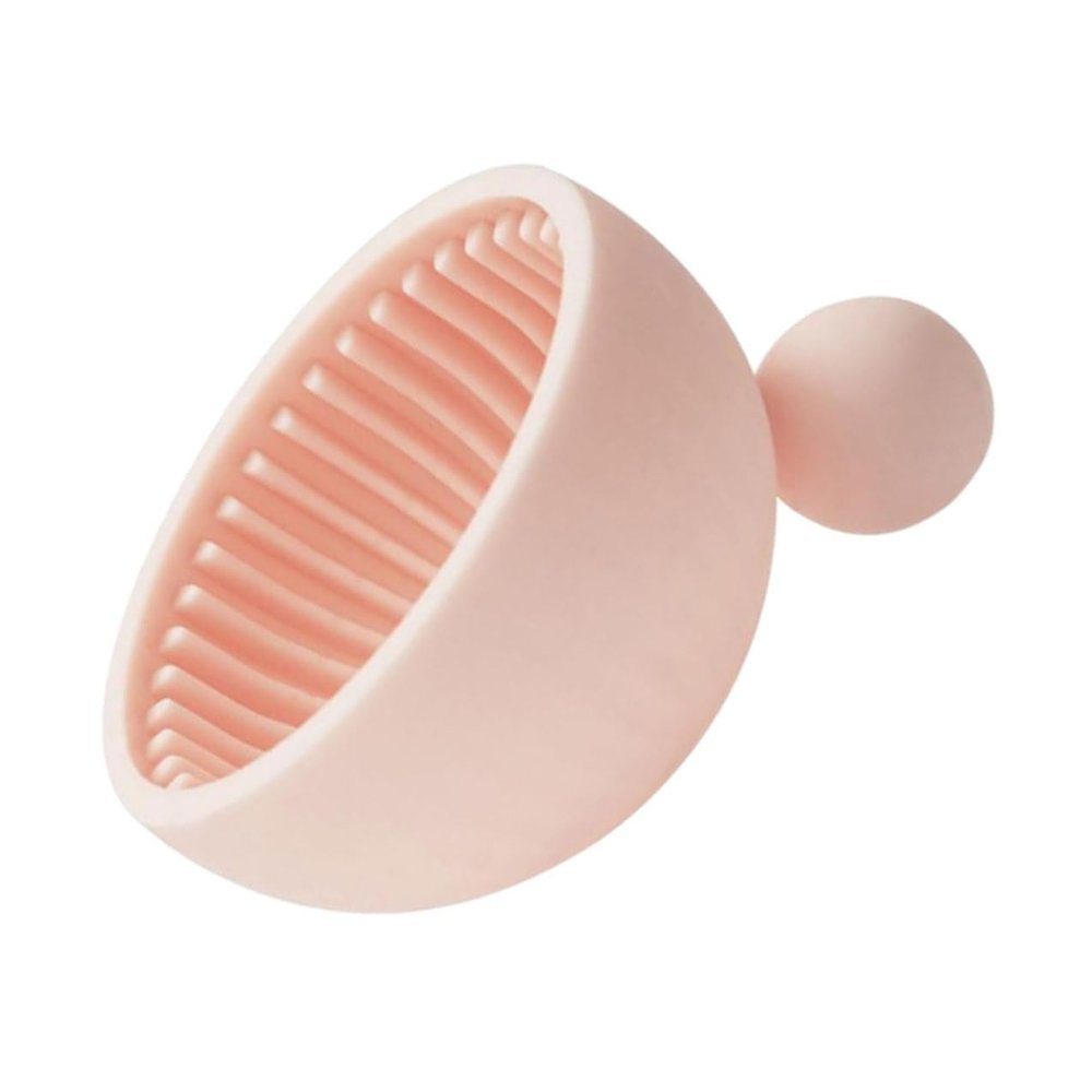 ARTSEWPLY Silicone Cosmetic Brush Cleaning Bowl Pink Portable Makeup Cleaner Tool with Scrubbing Mat for Deep Brush Cleaning Practical Gift for Makeup Lovers