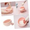 ARTSEWPLY Silicone Cosmetic Brush Cleaning Bowl Pink Portable Makeup Cleaner Tool with Scrubbing Mat for Deep Brush Cleaning Practical Gift for Makeup Lovers view 3