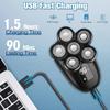 Electric Shaver for Men, 6 in 1 Electric Razor for Men, IPX7 Wet/Dry Waterproof Men's Shavers Rotary Head with Shavers Kit LED Display, Gifts for Husband, Dad,Boyfriend (Silver) view 3