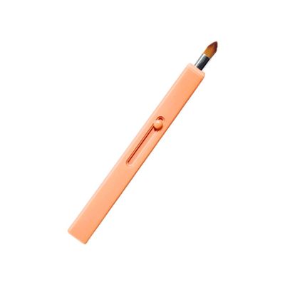 ARTSEWPLY Portable Retractable Lip Brush Warm Orange Sleek Lipstick and Gloss Applicator for Precise Makeup Compact Travel Beauty Tool Fits Wallet Cosmetic Bag