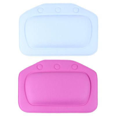 COOPHYA 2pcs Non-Slip Bathtub Cushion with Strong Suction Cups Soft PVC Foam Spa Bath Pillow for Head Neck Shoulder Support Cushioned Bathroom Accessory Random Color