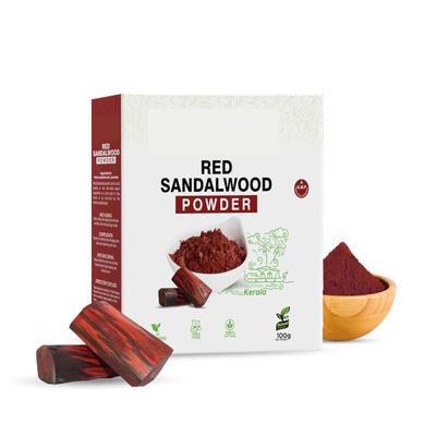 100% Pure & Natural Red Sandalwood Powder - 3.52Ounce / 100Gram - Lal Chandan