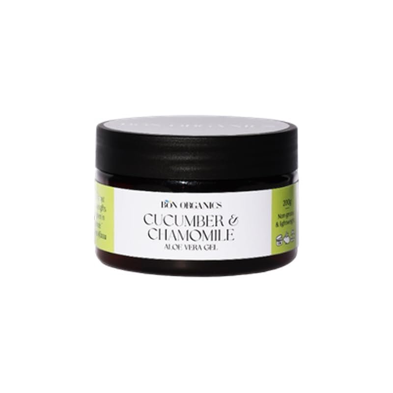 MAHANT Aloe Vera Gel with Cucumber & Chamomile  Soothing & Hydrating Botanical Gel for Face & Eyes  Lightweight, Non-Greasy Moisturizer (100g)