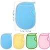 Angoily 4Pcs Portable Exfoliating Shower Mitts for Body Scrubbing and Massage Super Soft Bath Gloves for Men Women Lightweight Bathing Supplies for Travel and Camping Deep Cleansing Back view 2