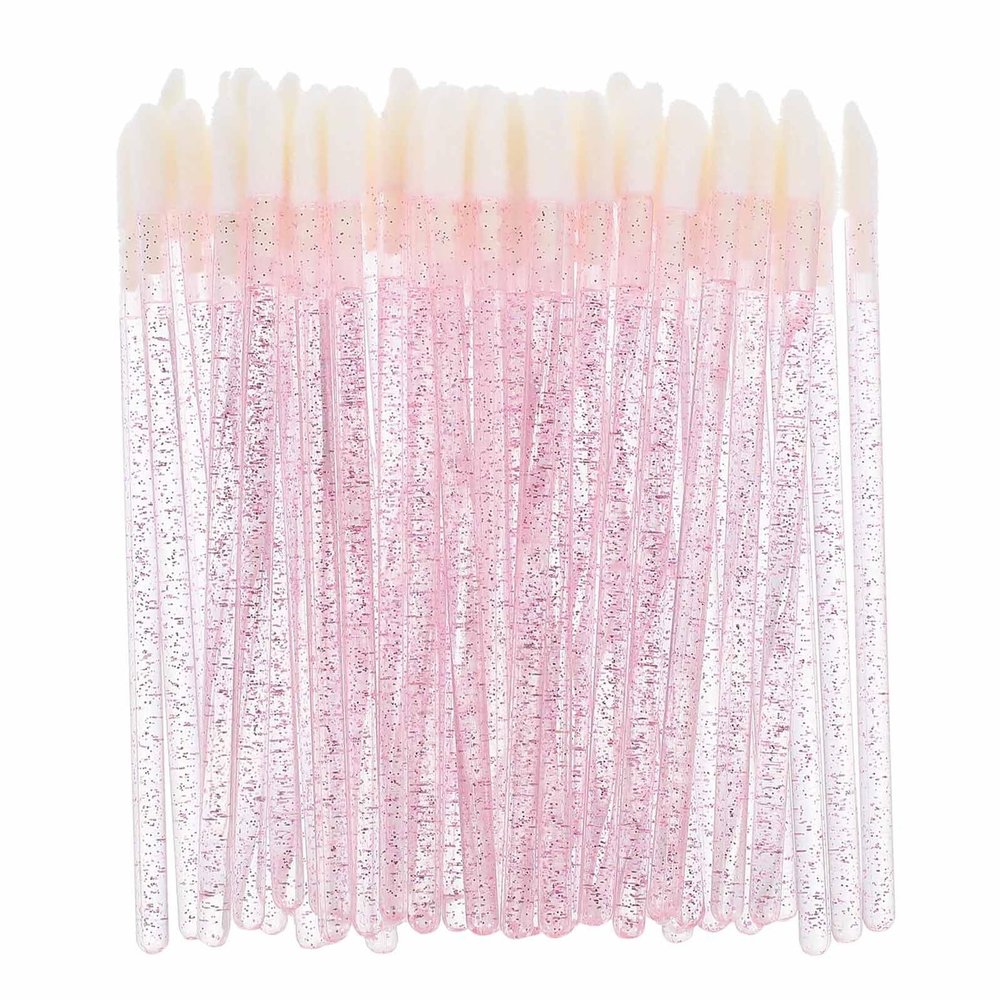 GALPADA 250pcs Pink Lip Gloss Applicator Brushes Bulk Makeup Tools for Women Ergonomic Plastic Flocking Lip Brushes for Even Color Distribution and Precise Cosmetic Application