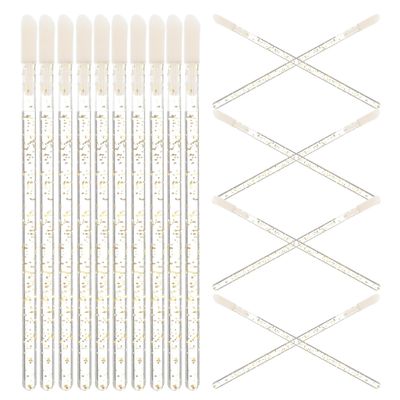 AUTSUPPL 100 Pcs Disposable Crystal Lip Brushes Soft Applicator Wands for Precise Lip Balm and Gloss Blending Professional Makeup Tool with Elegant Design for Artists and Personal Use