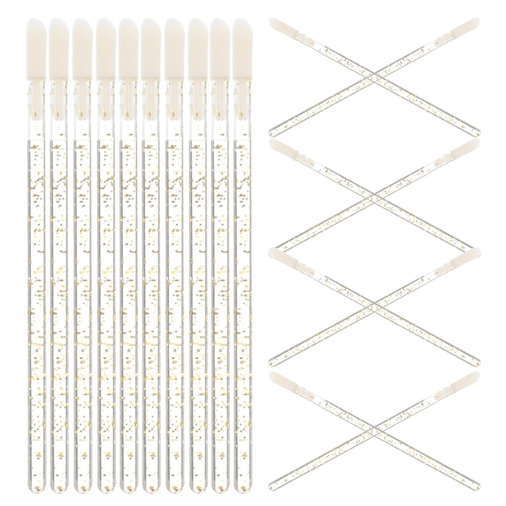 AUTSUPPL 100 Pcs Disposable Crystal Lip Brushes Soft Applicator Wands for Precise Lip Balm and Gloss Blending Professional Makeup Tool with Elegant Design for Artists and Personal Use