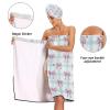 KEEPREAL Women's Spa Towel Wrap Set of 3, Pink Ribbons Bows Bathrobe Shower Bath Body Wrap with Adjustable Closure#160 view 4