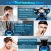 Electric Razor for Men, Cordless 3D Rotary Head Shavers for Men Face, Wet/Dry Waterproof, LED Display, Ideal Gift for Husband/Dad/Boyfriend (Blue) view 2