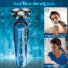 Electric Razor for Men, Cordless 3D Rotary Head Shavers for Men Face, Wet/Dry Waterproof, LED Display, Ideal Gift for Husband/Dad/Boyfriend (Blue) view 4