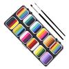 CIMAXIC Color Gradient Face Paint Kit with Brushes Water-soluble Matte Pearl Rainbow Body Paint for Halloween Festivals Cosplay Safe Portable Professional Makeup Palette view 1