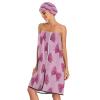 KEEPREAL Women's Spa Towel Wrap Set of 3, Cute Pink Bows Bathrobe Shower Bath Body Wrap with Adjustable Closure#790 view 3